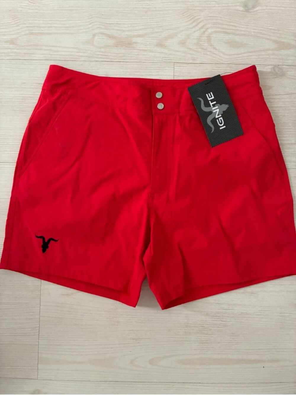 IGNITE Men's Performance Hybrid Shorts Slim Fit Vibrant Red Size Large